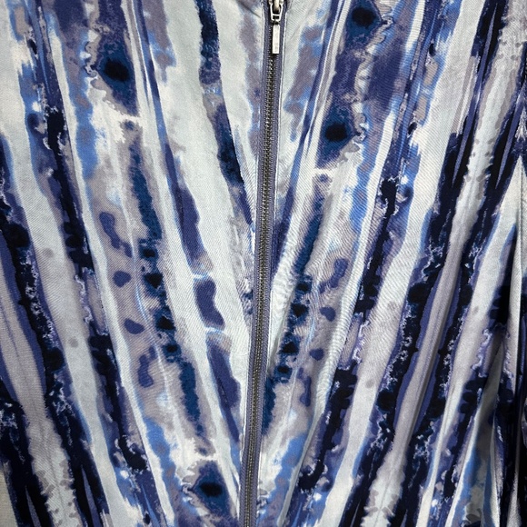 Ava & Viv Women's Dress 3X Blue & White Sleeveless w/Chevron Pattern Zipper Back - Picture 6 of 6